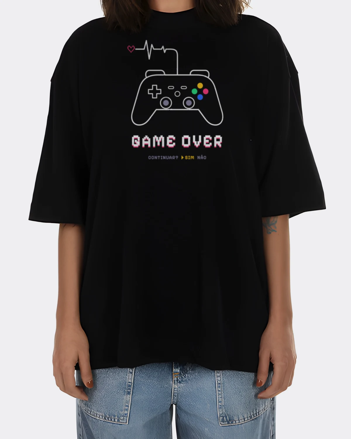 Camiseta Oversized Game Over